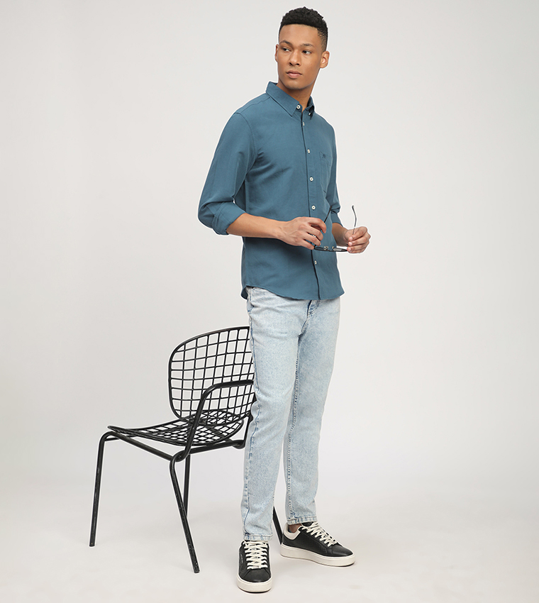 Aero Men's Logo Embroidered Long Sleeves Shirt