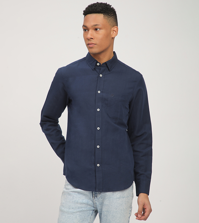 Aero Men's Logo Embroidered Long Sleeves Shirt