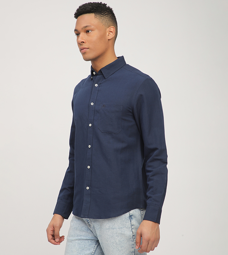 Aero Men's Logo Embroidered Long Sleeves Shirt