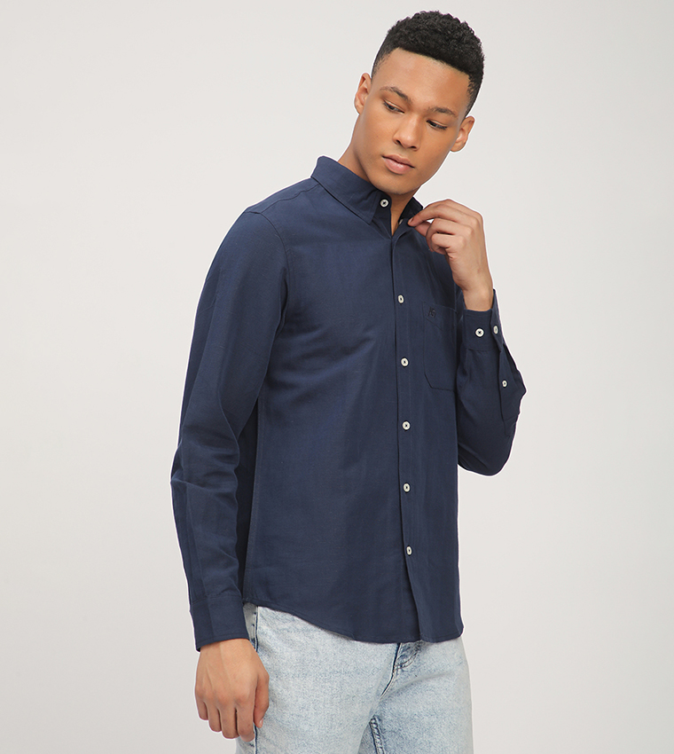 Aero Men's Logo Embroidered Long Sleeves Shirt
