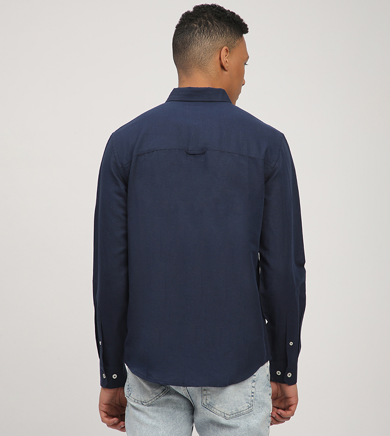 Aero Men's Logo Embroidered Long Sleeves Shirt