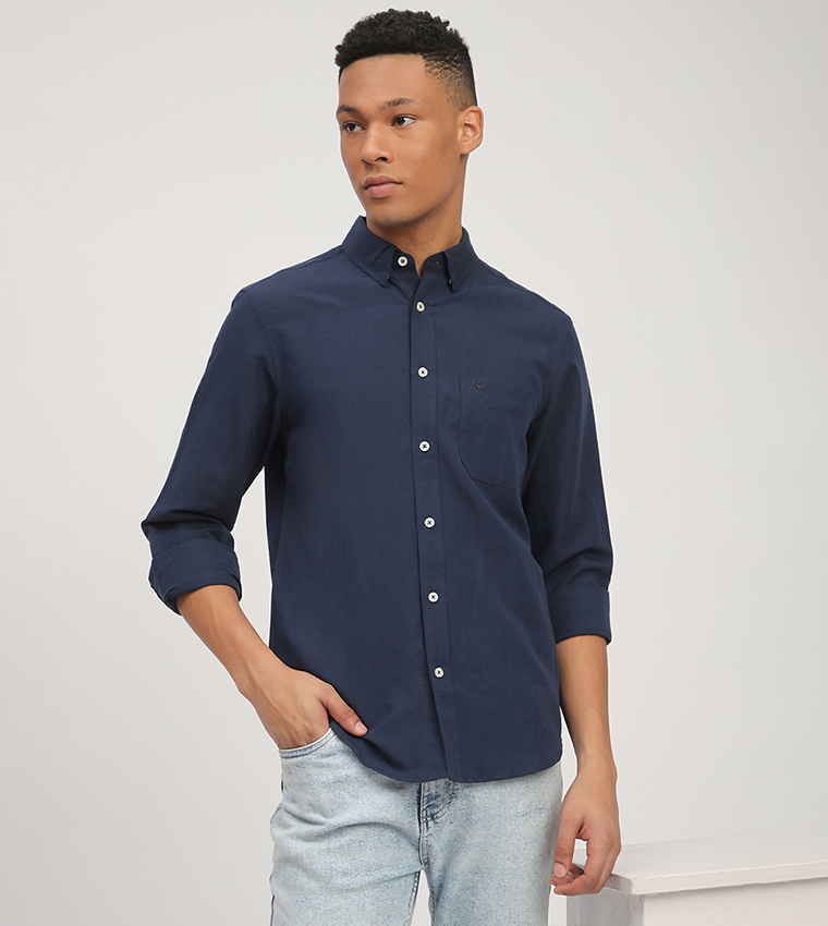 Aero Men's Logo Embroidered Long Sleeves Shirt