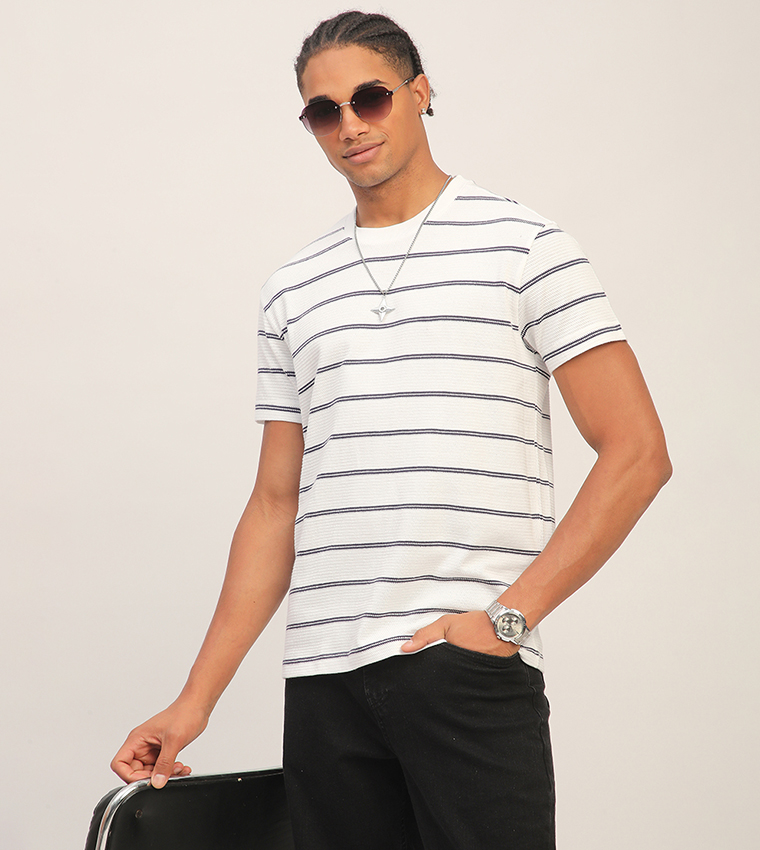 Aero Men's Striped Short Sleeves T-Shirt