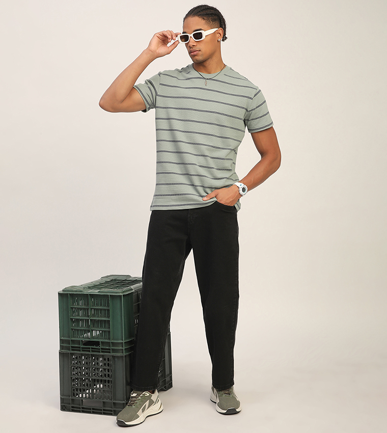 Aero Men's Striped Short Sleeves T-Shirt