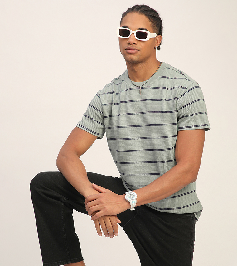 Aero Men's Striped Short Sleeves T-Shirt