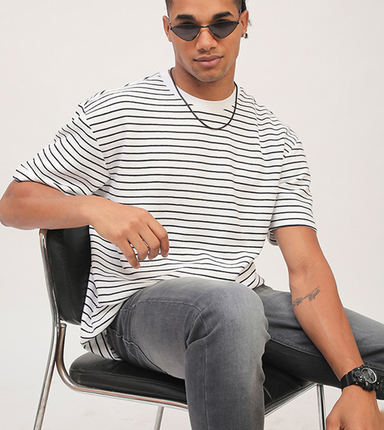 Aero Men's Striped Short Sleeves T-Shirt