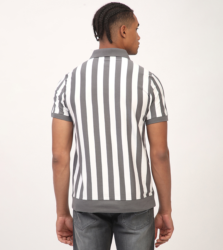 Aero Men's Striped Short Sleeves Polo T-Shirt