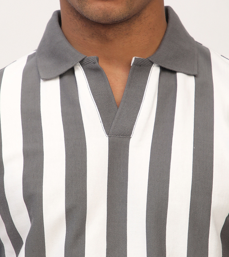 Aero Men's Striped Short Sleeves Polo T-Shirt