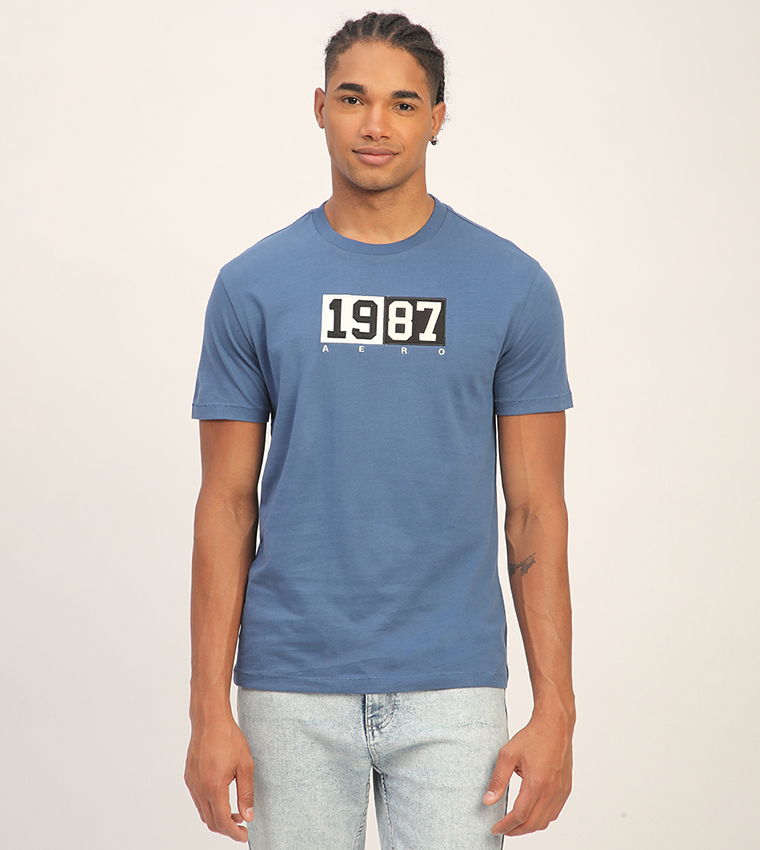 Aero Men's Embroidered Short Sleeves T-Shirt