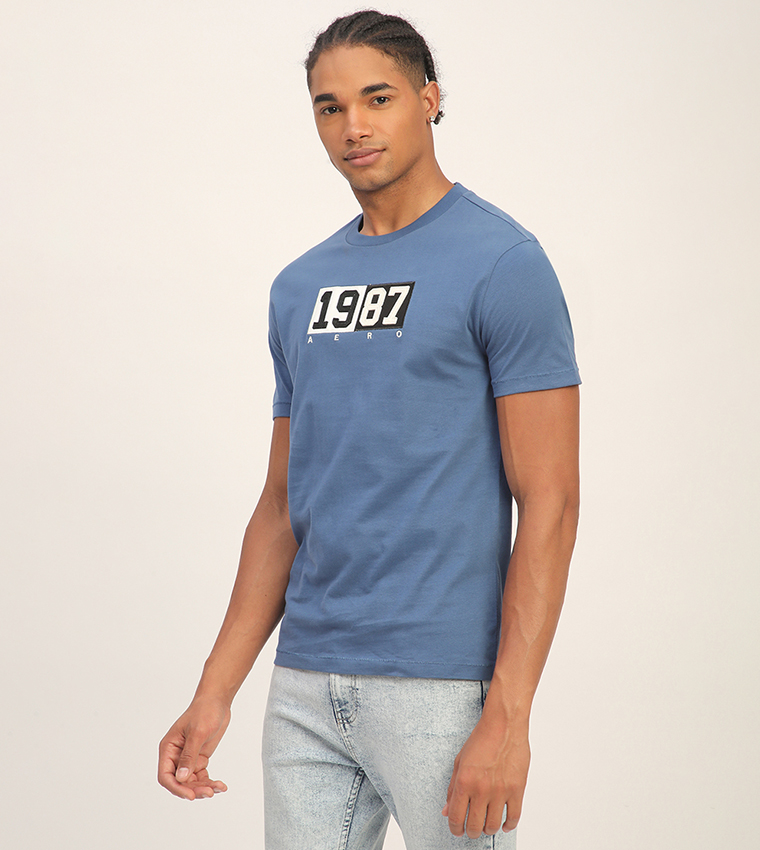 Aero Men's Embroidered Short Sleeves T-Shirt