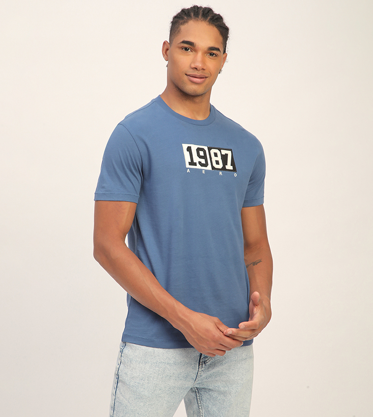 Aero Men's Embroidered Short Sleeves T-Shirt