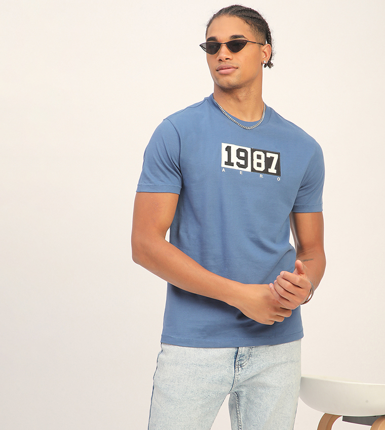 Aero Men's Embroidered Short Sleeves T-Shirt