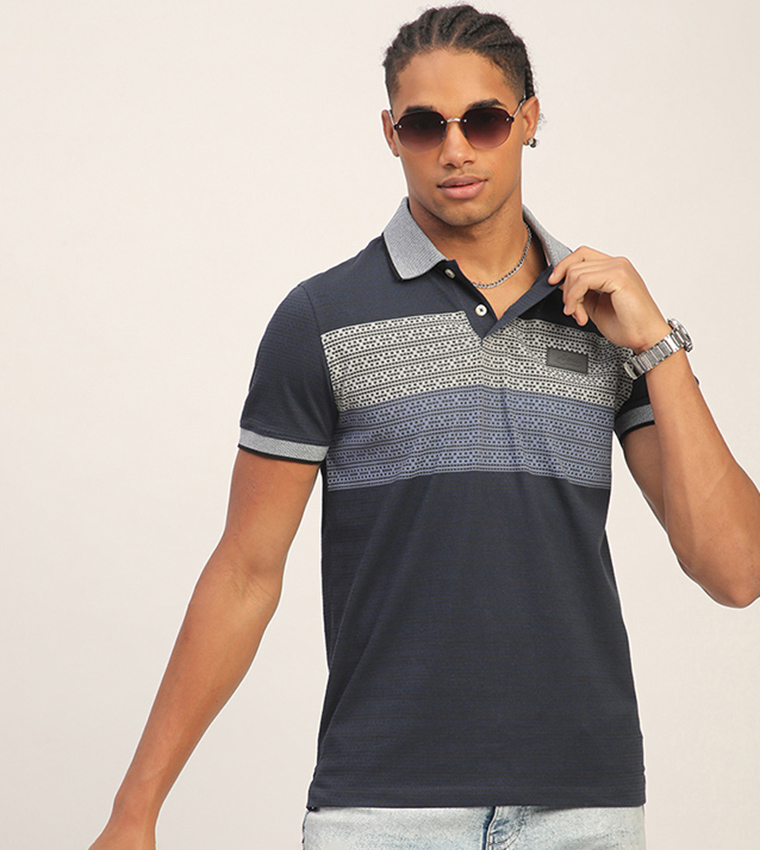 Aero Men's Color Block Polo T-Shirt