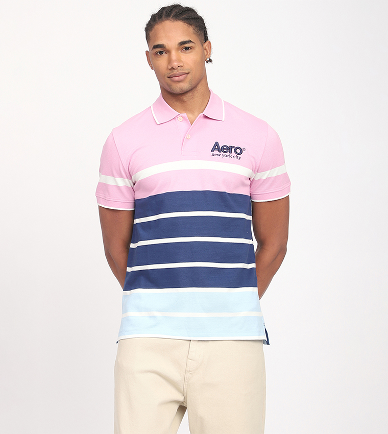 Aero Men's Color Block Polo T-Shirt
