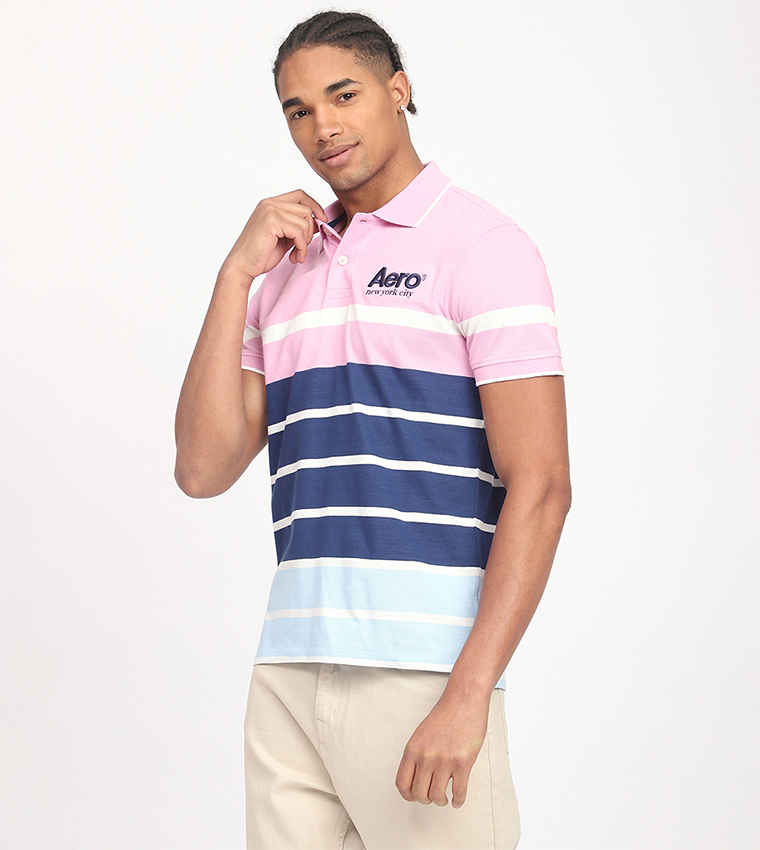 Aero Men's Color Block Polo T-Shirt