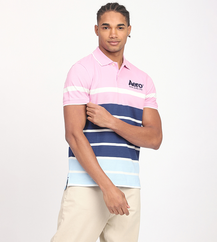 Aero Men's Color Block Polo T-Shirt