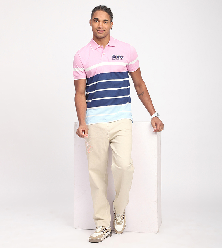 Aero Men's Color Block Polo T-Shirt