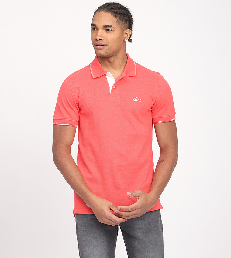 Aero Men's Logo Embroidered Polo T-Shirt