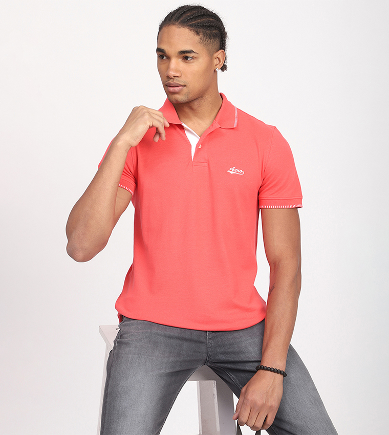 Aero Men's Logo Embroidered Polo T-Shirt