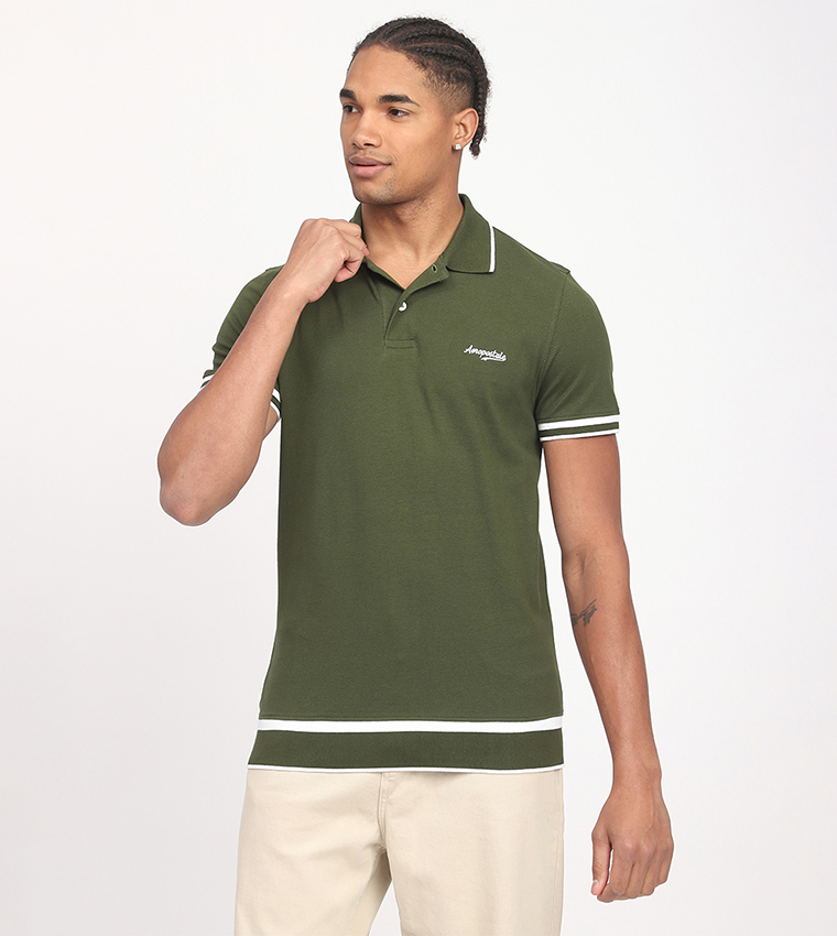 Aero Men's Logo Embroidered Polo T-Shirt