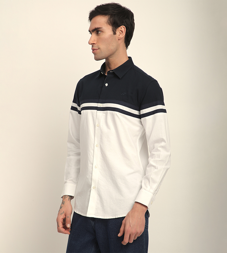 Aero Men's Color Block Long Sleeves Shirt