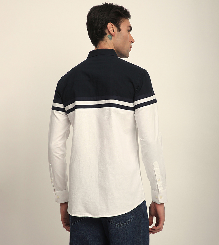 Aero Men's Color Block Long Sleeves Shirt