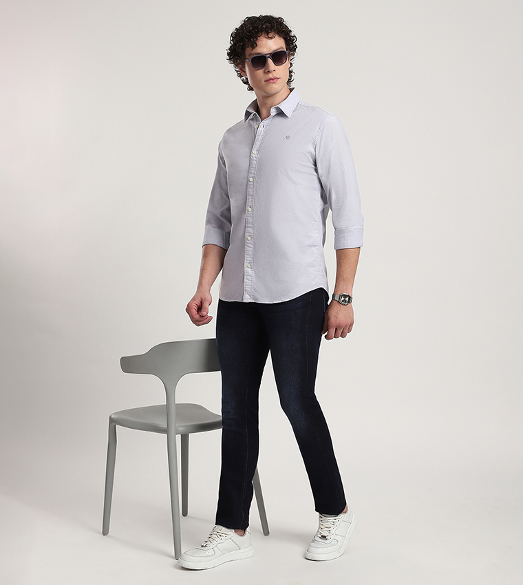 Aero Men's Logo Embroidered Long Sleeves Shirt