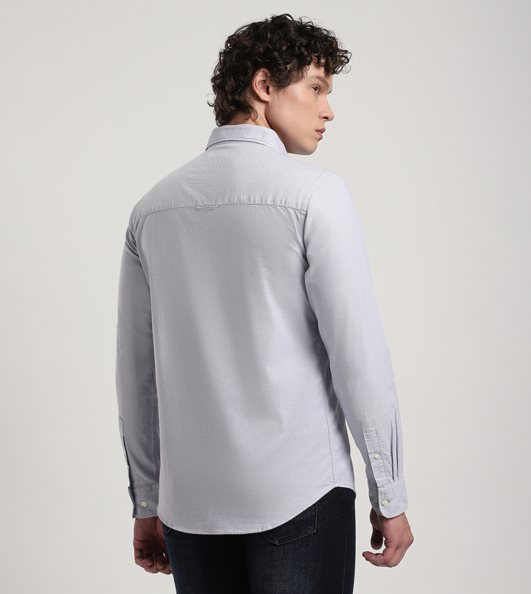 Aero Men's Logo Embroidered Long Sleeves Shirt