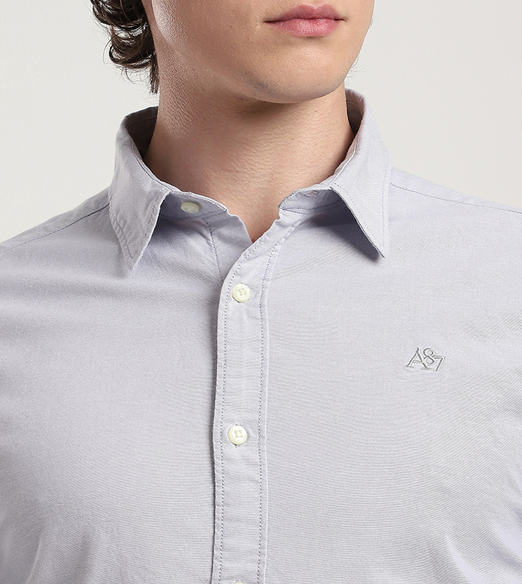 Aero Men's Logo Embroidered Long Sleeves Shirt