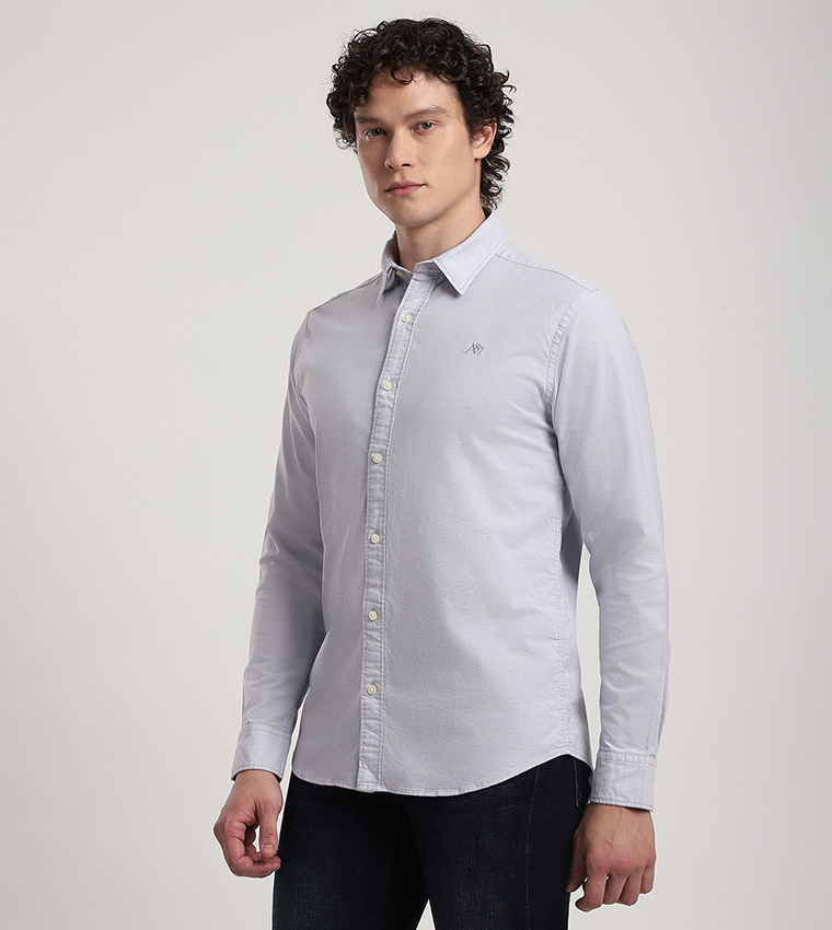 Aero Men's Logo Embroidered Long Sleeves Shirt