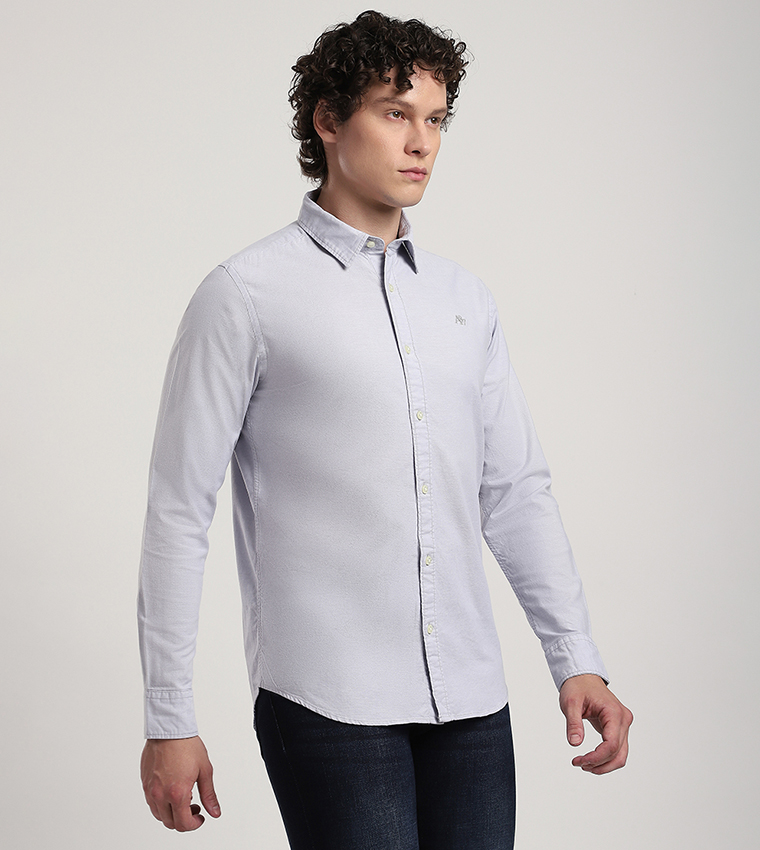 Aero Men's Logo Embroidered Long Sleeves Shirt