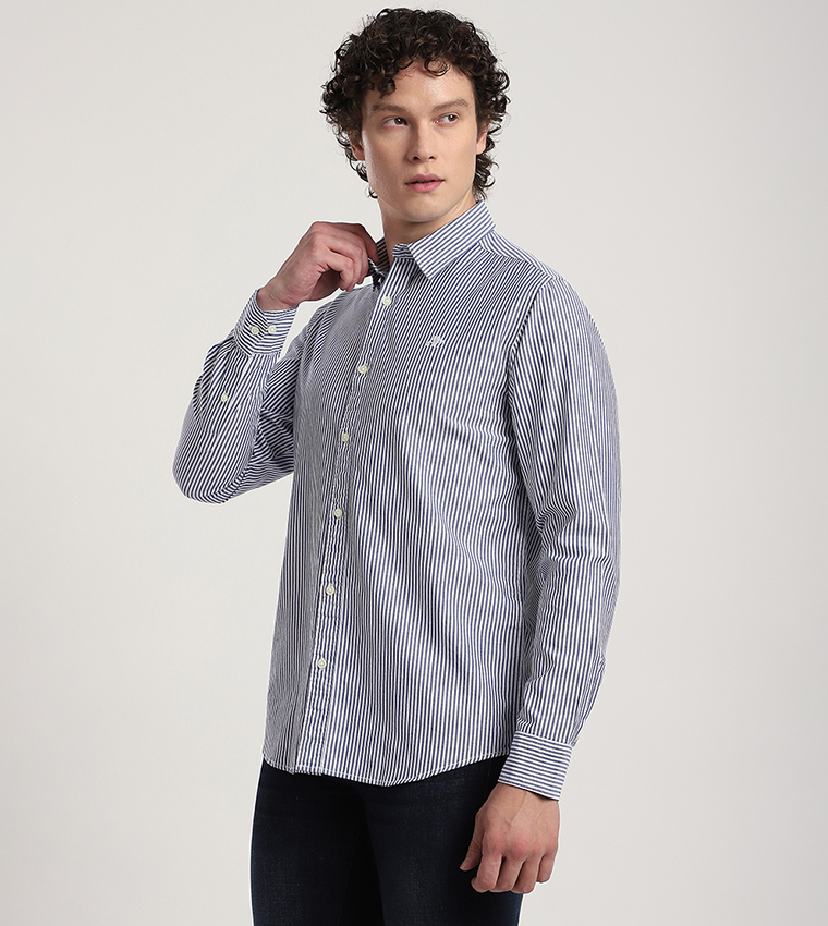 قميص ايرو رجالي كم طويل بشعار مطرز 