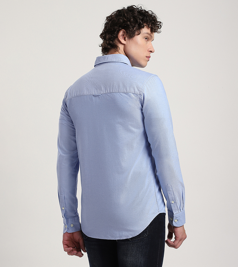 Aero Men's Logo Embroidered Long Sleeves Shirt