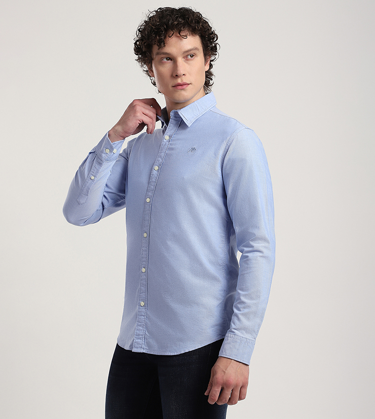 Aero Men's Logo Embroidered Long Sleeves Shirt