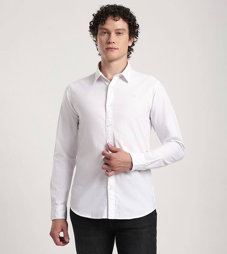 Aero Men's Logo Embroidered Long Sleeves Shirt