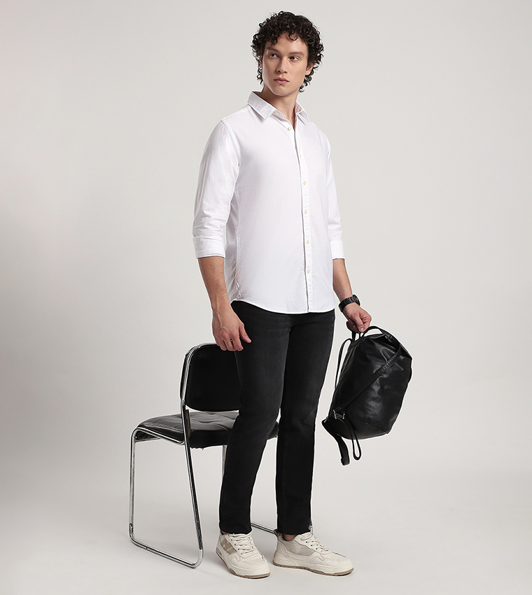 Aero Men's Logo Embroidered Long Sleeves Shirt