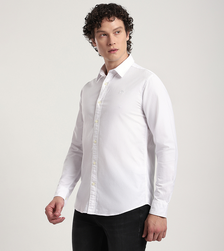 Aero Men's Logo Embroidered Long Sleeves Shirt