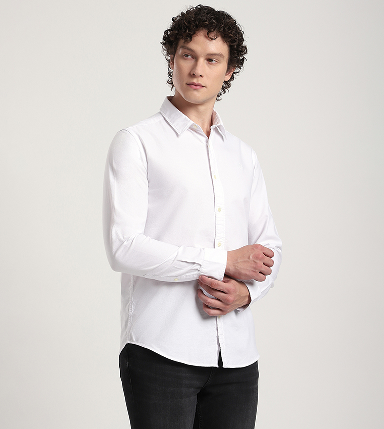 Aero Men's Logo Embroidered Long Sleeves Shirt