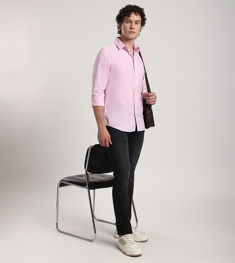 Aero Men's Logo Embroidered Long Sleeves Shirt