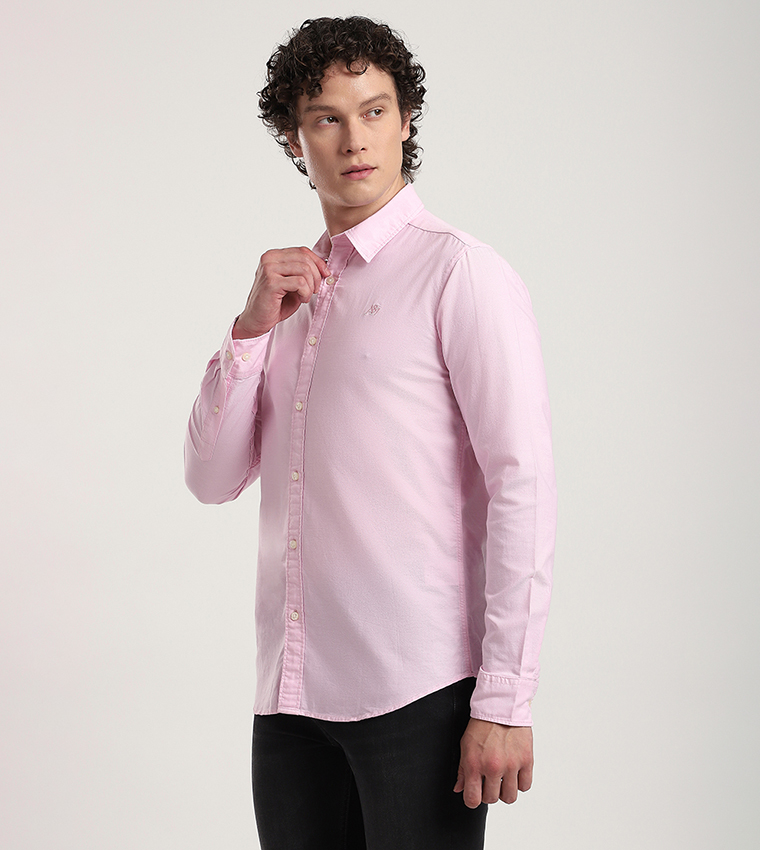 Aero Men's Logo Embroidered Long Sleeves Shirt