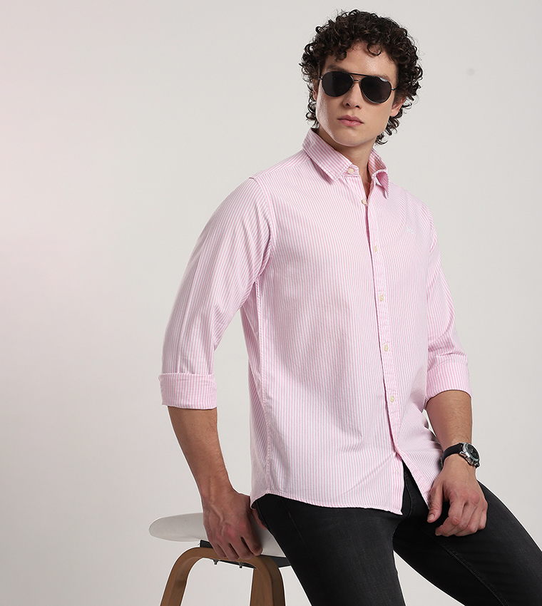 Aero Men's Logo Embroidered Long Sleeves Shirt