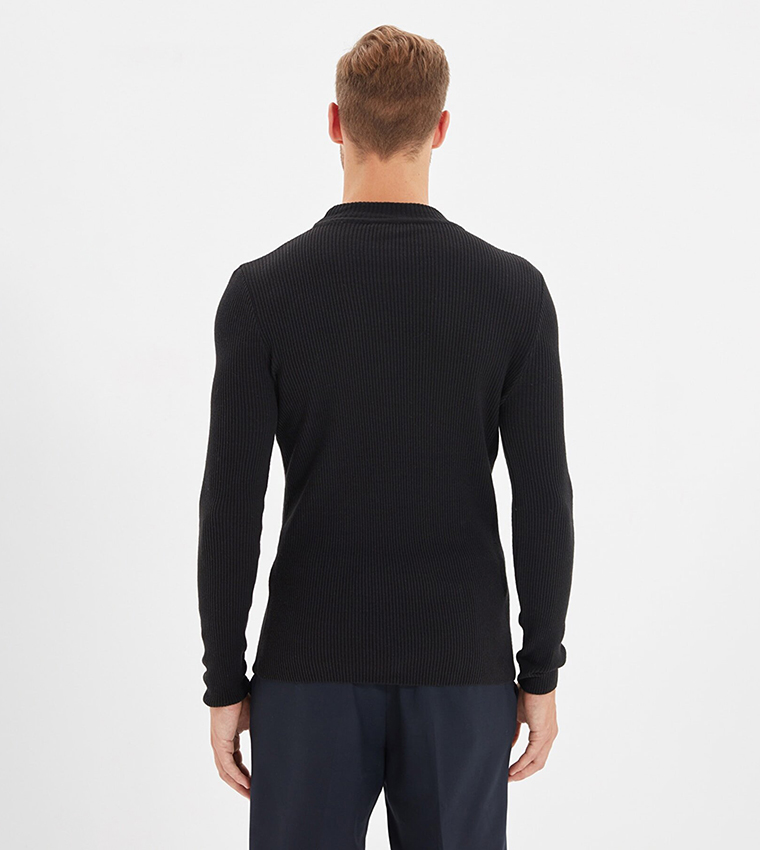 Slim Fit Mock Neck Corduroy Sweater