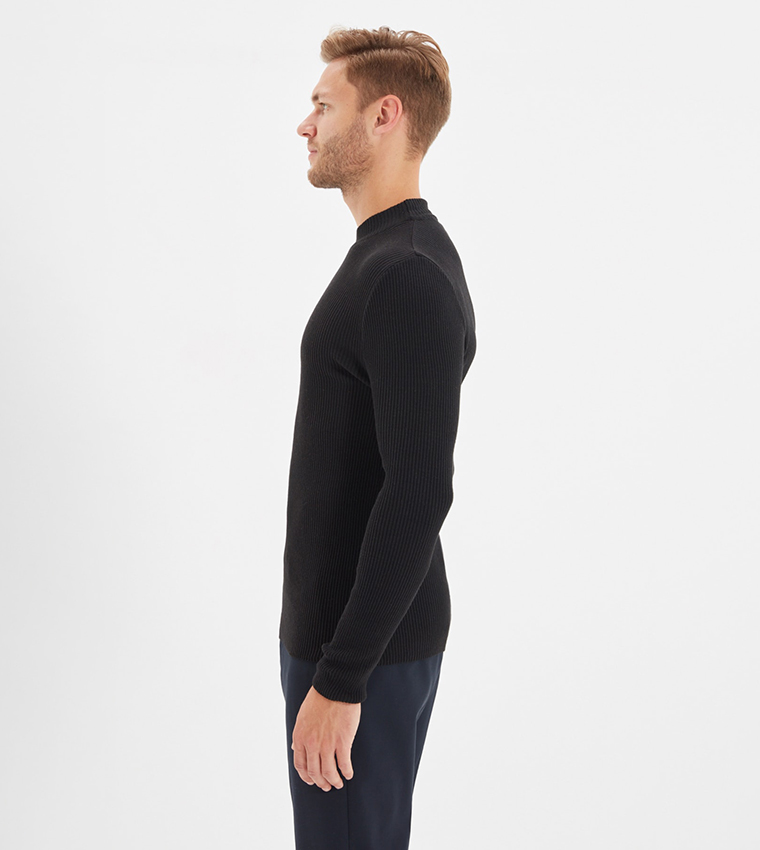 Slim Fit Mock Neck Corduroy Sweater