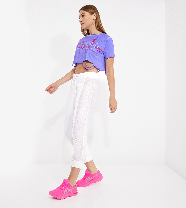 Printed Short Sleeves Crop Top