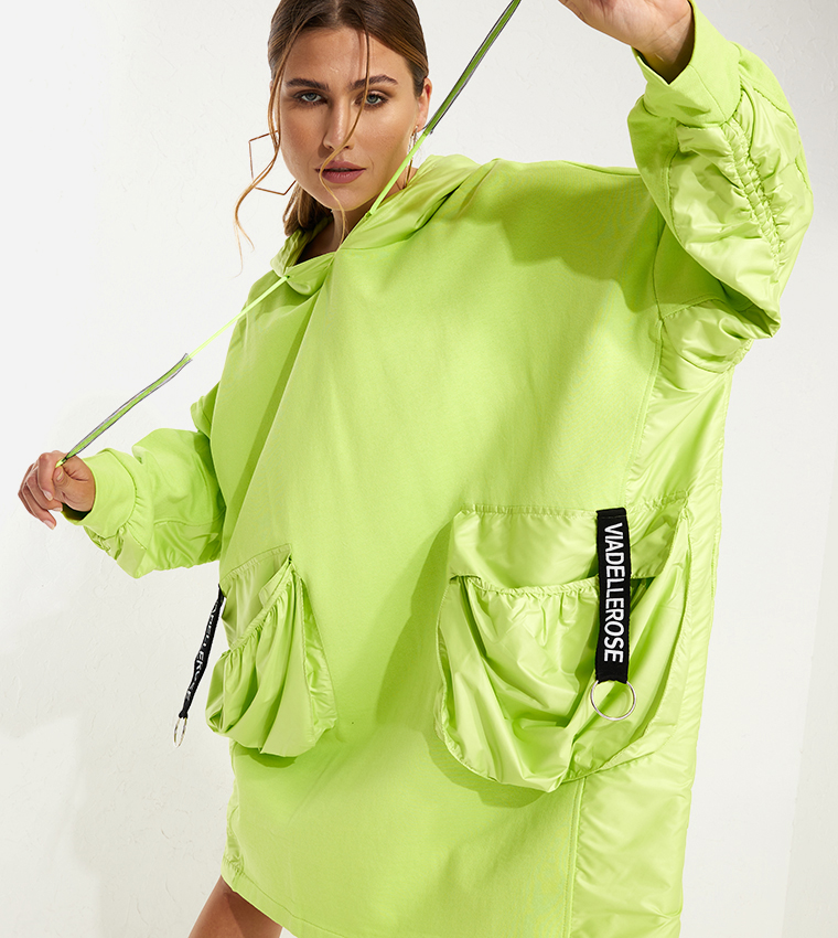 Pocket Detail Hooded Dress