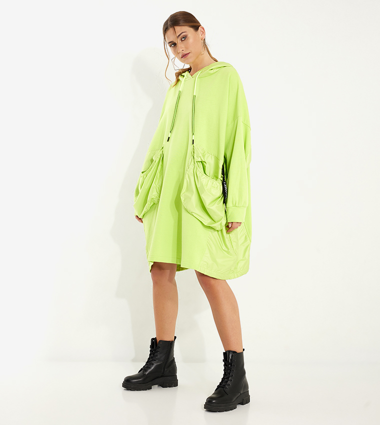 Pocket Detail Hooded Dress