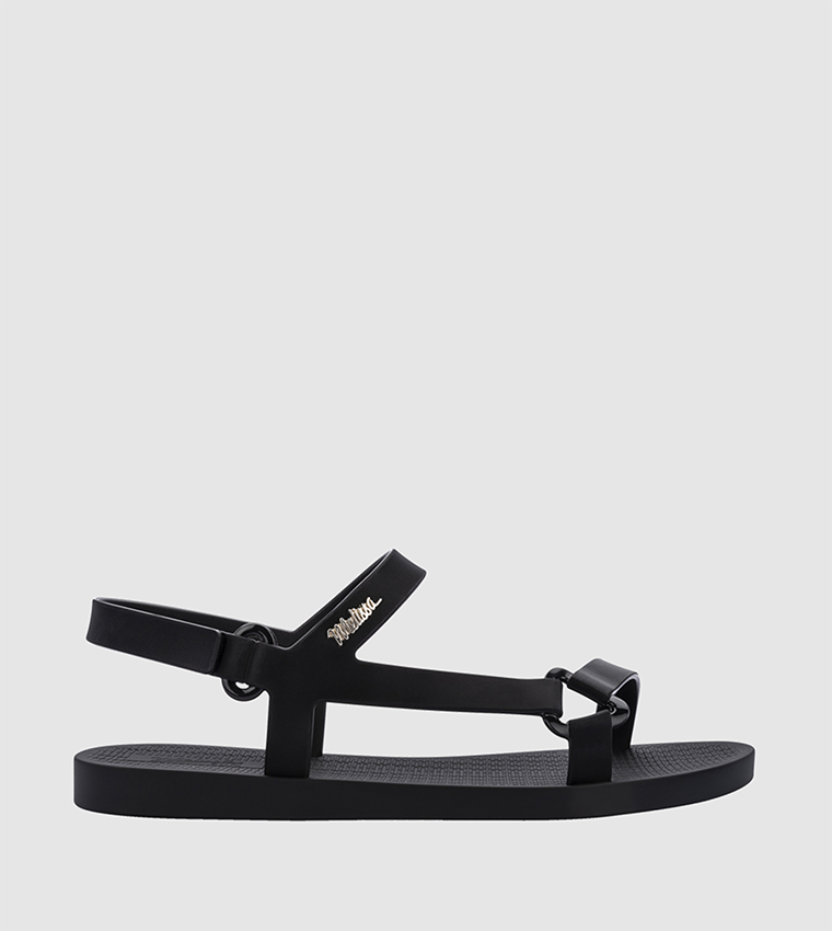 SUN DOWNTOWN Logo Detail Flat Sandals