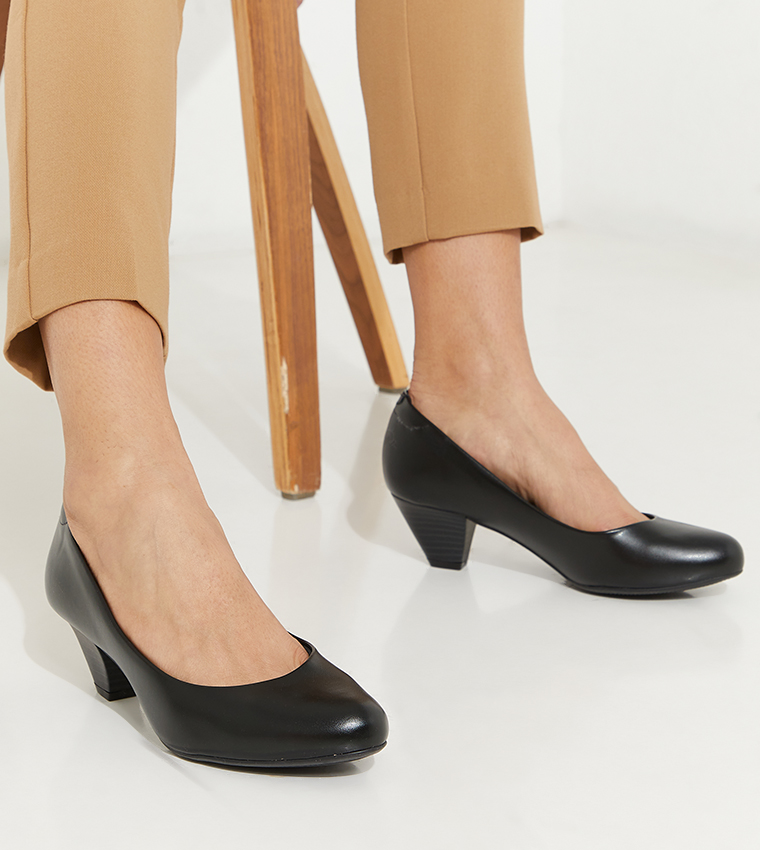 Modare Comfortable Black Pumps Low Heel Modare 7377-106 Block Heel