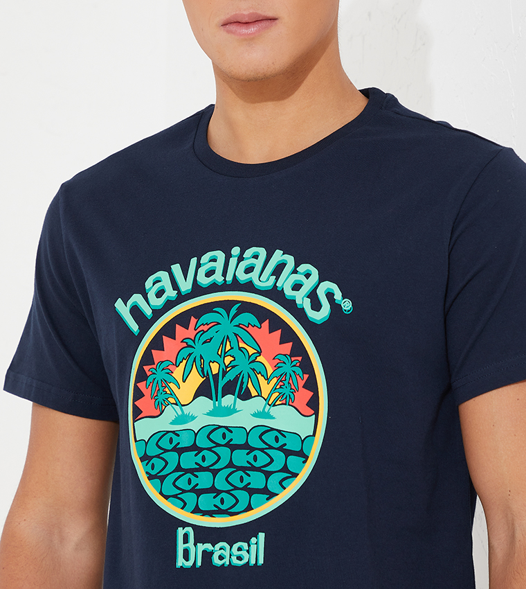 Buy Havaianas Logo Printed T Shirt In Blue 6thStreet UAE