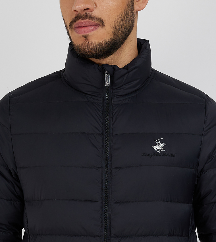 Logo Embroidered Long Sleeves Puffer Jacket